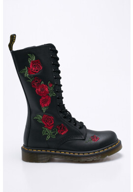Dr. Martens Боти Vonda в черно с равна подметка - Pepit.bg