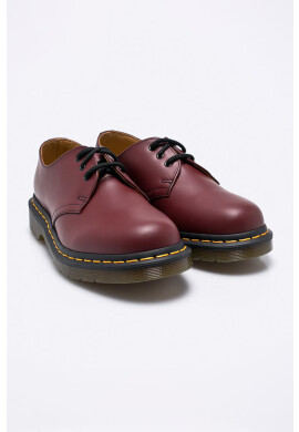 Dr. Martens Кожени половинки обувки в бордо с равна подметка - Pepit.bg