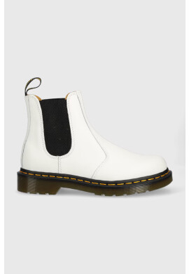 Dr. Martens Кожени боти челси 2976 YS в бяло с платформа - Pepit.bg