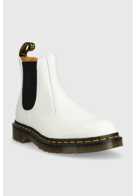 Dr. Martens Кожени боти челси 2976 YS в бяло с платформа - Pepit.bg