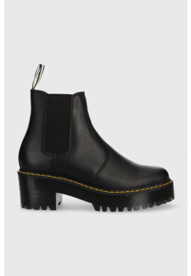 Dr. Martens Кожени боти челси Rometty в черно с висок ток - Pepit.bg