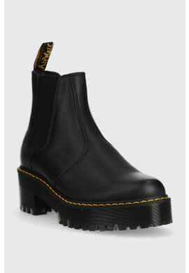 Dr. Martens Кожени боти челси Rometty в черно с висок ток - Pepit.bg