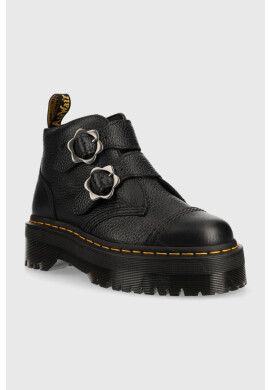 Dr. Martens Кожени боти Devon Flwr в черно с платформа - Pepit.bg