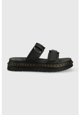 Dr. Martens Кожени чехли в черно - Pepit.bg