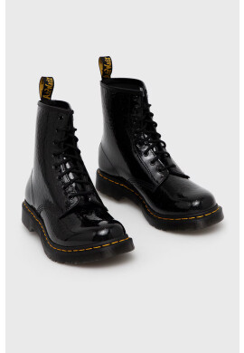 Dr. Martens Кожени кубинки 1460 дамски в черно с равна подметка - Pepit.bg