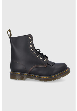 Dr. Martens Кожени кубинки дамски в черно с равна подметка - Pepit.bg