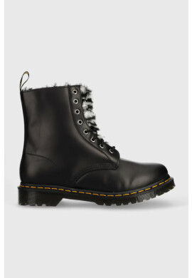 Dr. Martens Кожени кубинки 1460 Serena в черно с равна подметка с изолация - Pepit.bg