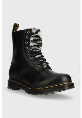 Dr. Martens Кожени кубинки 1460 Serena в черно с равна подметка с изолация - Pepit.bg