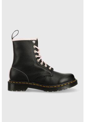 Dr. Martens Кожени кубинки в черно с равна подметка - Pepit.bg