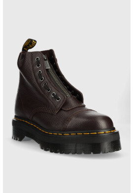 Dr. Martens Кожени кубинки Sinclair в бордо с равна подметка - Pepit.bg