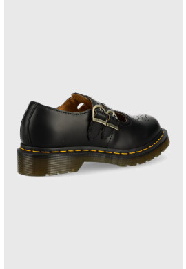 Dr. Martens Кожени половинки обувки в черно с равна подметка - Pepit.bg