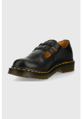 Dr. Martens Кожени половинки обувки в черно с равна подметка - Pepit.bg
