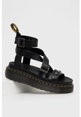 Dr. Martens Кожени сандали в черно с платформа - Pepit.bg