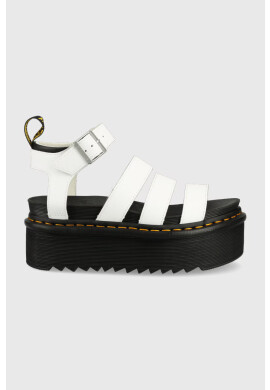 Dr. Martens Кожени сандали в бяло с платформа - Pepit.bg