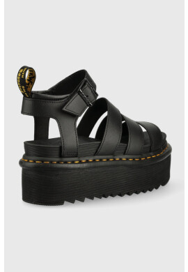 Dr. Martens Кожени сандали в черно с платформа - Pepit.bg