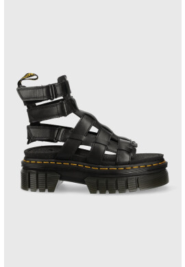 Dr. Martens Кожени сандали Ricki Gladiator в черно с платформа - Pepit.bg