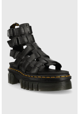 Dr. Martens Кожени сандали Ricki Gladiator в черно с платформа - Pepit.bg