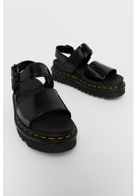 Dr. Martens Кожени сандали дамски в черно с платформа - Pepit.bg
