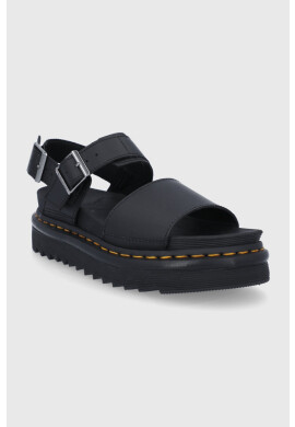 Dr. Martens Кожени сандали Voss дамски в черно с платформа - Pepit.bg