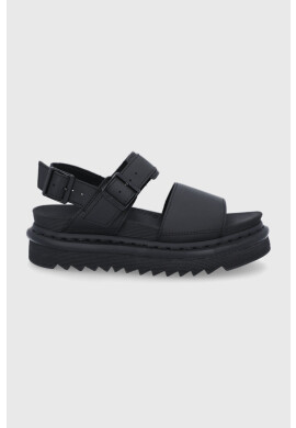 Dr. Martens Кожени сандали Voss дамски в черно с платформа - Pepit.bg