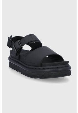 Dr. Martens Кожени сандали Voss дамски в черно с платформа - Pepit.bg