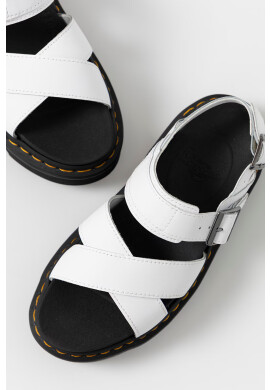 Dr. Martens Кожени сандали Voss II дамски в бяло с платформа - Pepit.bg