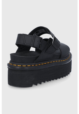 Dr. Martens Кожени сандали Voss Quad дамски в черно с платформа - Pepit.bg