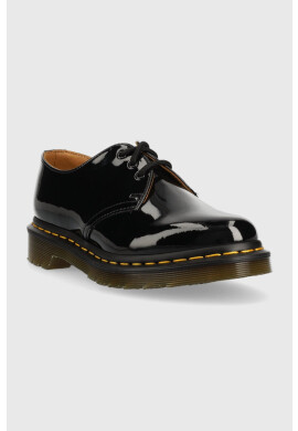 Dr. Martens Половинки обувки Black Patent Lamper в черно с равна подметка 10084001 - Pepit.bg
