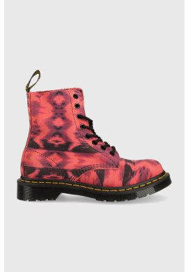 Dr. Martens Велурени кубинки в розово с платформа - Pepit.bg