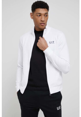 EA7 Emporio Armani Памучен анцуг в бяло - Pepit.bg