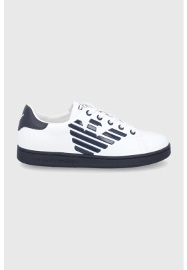 EA7 Emporio Armani Детски кожени обувки в бяло - Pepit.bg