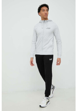 EA7 Emporio Armani Памучен анцуг мъжки в сиво - Pepit.bg