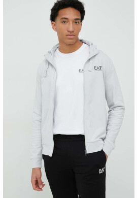 EA7 Emporio Armani Памучен анцуг мъжки в сиво - Pepit.bg