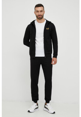 EA7 Emporio Armani Памучен анцуг в черно - Pepit.bg