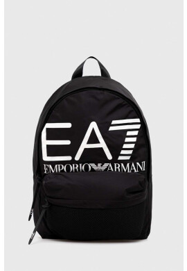 EA7 Emporio Armani Раница в черно голям размер с принт - Pepit.bg