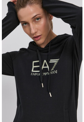EA7 Emporio Armani Суичър дамски в черно с изчистен дизайн - Pepit.bg