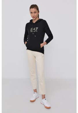 EA7 Emporio Armani Суичър дамски в черно с изчистен дизайн - Pepit.bg