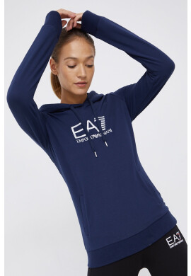 EA7 Emporio Armani Суичър дамски в тъмносиньо с изчистен дизайн - Pepit.bg