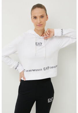 EA7 Emporio Armani Суичър в бяло с принт - Pepit.bg