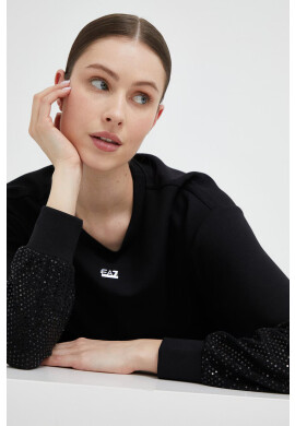 EA7 Emporio Armani Суичър в черно с апликация - Pepit.bg