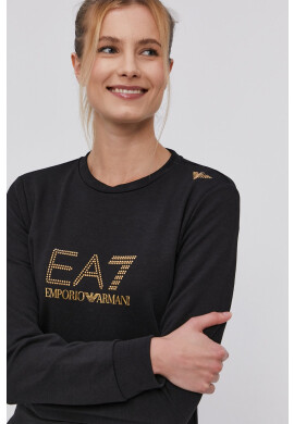 EA7 Emporio Armani Суичър в черно с апликация - Pepit.bg