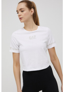EA7 Emporio Armani Тениска дамска в бяло - Pepit.bg