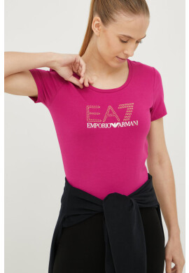 EA7 Emporio Armani Тениска в розово - Pepit.bg