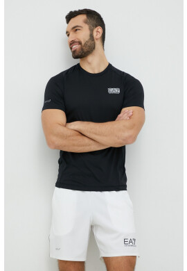 EA7 Emporio Armani Тениска в черно с изчистен дизайн - Pepit.bg