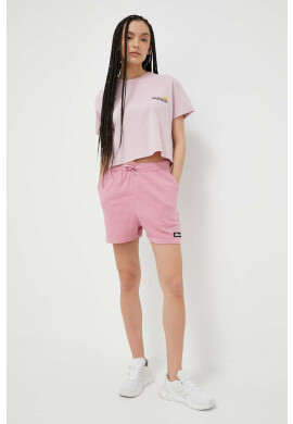 Ellesse Къс панталон в розово с апликация с висока талия - Pepit.bg
