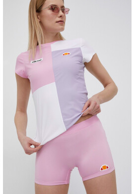 Ellesse Къси панталони дамски в розово с изчистен дизайн със стандартна талия - Pepit.bg