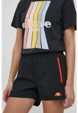 Ellesse Къси панталони дамско в черно с изчистен дизайн с висока талия - Pepit.bg