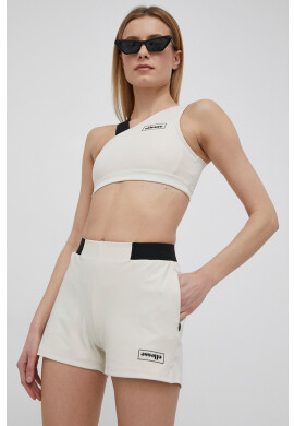 Ellesse Къси панталони дамски в бежово с изчистен дизайн със стандартна талия - Pepit.bg