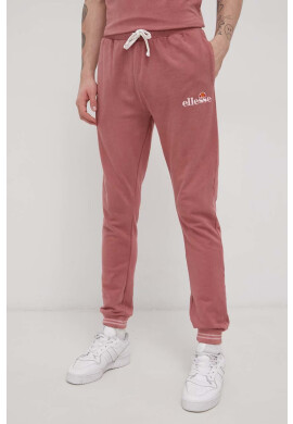 Ellesse Памучен панталон мъжки в розово с изчистен дизайн - Pepit.bg