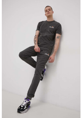 Ellesse Памучен панталон мъжки в сиво с изчистен дизайн - Pepit.bg